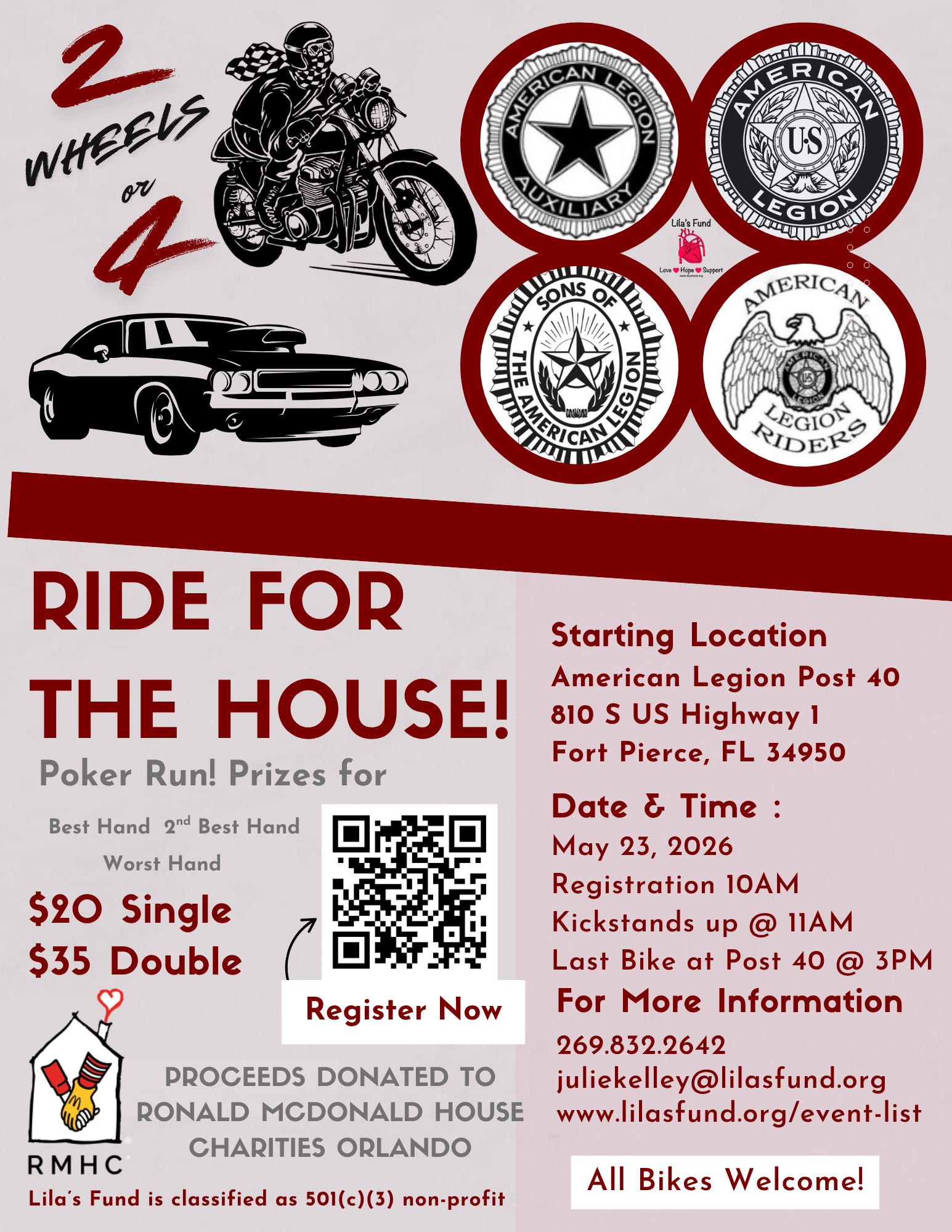 Event flyer for Ride For The House